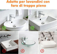 Carica l'immagine nel visualizzatore di Gallery, Ibergrif Tappo Scarico Lavabo Scanalato con Troppopieno