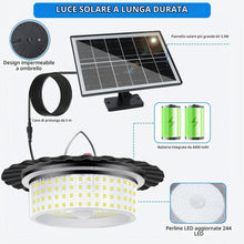 Carica l'immagine nel visualizzatore di Gallery, LEKIA Lampada Solare da Esterno con Telecomando, Dimmerabile Lampadario Solari 244 LED Luci Solari da Giardino con Senso