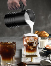 Carica l'immagine nel visualizzatore di Gallery, Montalatte Elettrico, 4 in 1 Montalatte Automatico Cappuccino, 580ML Montalatte in Acciaio per Schiuma di Latte Calda e Fredda, Cioccolata Calda, Cappuccino, Facile da Pulire (Nero)