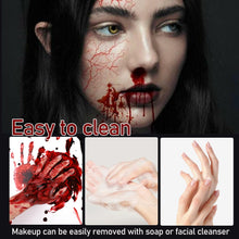 Carica l&#39;immagine nel visualizzatore di Gallery, Halloween Sangue Finto,Kit Realistico Finto Lavabile,con Fake Blood+2 Spugnette per il trucco,per Halloween Effetti Speciali Trucco per Vampiro, Mostro e Zombie Sposa