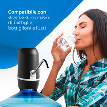 Carica l'immagine nel visualizzatore di Gallery, NK Dispenser di acqua – Dispenser automatico, ricarica USB, dosatore in acciaio, senza BPA, Acqua Fredda, 1200 mAh, 1,5 