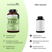 Carica l'immagine nel visualizzatore di Gallery, Nutravita Vitamina D3 K2 MK7-240 Compresse