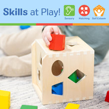 Carica l'immagine nel visualizzatore di Gallery, Melissa &amp; Doug Cubo Incastri - Forme Geometriche in Legno, Giochi Educativi, Montessori, Regali per bambino e Bambina, +