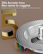 Carica l'immagine nel visualizzatore di Gallery, Tappo lavandino cucina e filtro lavandino combinato, 3 in 1 tappo lavello cucina in acciaio inox e filtro lavandino cuci