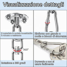 Carica l'immagine nel visualizzatore di Gallery, Nutabevr Gancio Soffitto in Acciaio Inossidabile capacità di Carico Fino a 400Kg,360° Rotazione Gancio per Altalena Supp