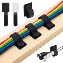 Carica l'immagine nel visualizzatore di Gallery, Carehabi 100 pezzi di fermacavi autoadesivi, 30x90 mm per la cable management, accessori scrivania a strappo con tenuta 