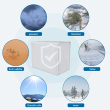 Carica l&#39;immagine nel visualizzatore di Gallery, DirkFigge Copri Condizionatore da Esterno Universale Coperchio del Condizionatore Telo Esterno Anti-Neve Anti-Polvere Copri Climatizzatore Esterno Protettori Coperture (Argento, 100*41*80cm)