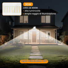 Carica l'immagine nel visualizzatore di Gallery, Aigostar- Faretto led 30W da Esterno bianco naturale,super illuminoso da 2450 lumen e 4000k. Impermeabile IP65 per corti