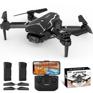 Droni con Telecamera 720P HD Ajustable, Mini Drone con Altitudine Hold per Bambini/Adulti, X19 FPV WIFI Video RC Quadcopter, 3D Flips, Modalità Headless per Principianti, 2 Batteries