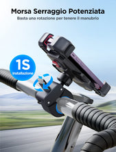Carica l'immagine nel visualizzatore di Gallery, JOYROOM 2024 Supporto Telefono Bicicletta, [1s Blocco][100mph Militare Antivibrante] Porta Cellulare Moto, [5s Installazione ] Universale Manubrio Holder per iPhone 15, Samsung S24, 4,7-7" Smartphone