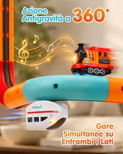 Carica l'immagine nel visualizzatore di Gallery, hahaland Trenino Elettrico per Bambini 64 Pezzi, Set STEM Pista Trenino 3D
