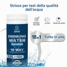 Carica l'immagine nel visualizzatore di Gallery, Nuovo 18 in 1 Kit di Test per l'Acqua 125 Strisce Reattive per la qualità dell'acqua di pozzi e rubinetti. Strisce per t