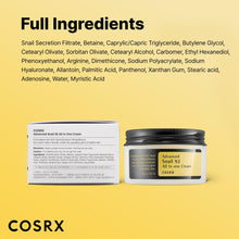 Carica l'immagine nel visualizzatore di Gallery, COSRX Advanced Snail 92 Crema tutto in uno, 3,53 oz/100 g | Secrezione idratante della mucina di lumaca filtrata al 92% 
