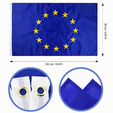 Carica l'immagine nel visualizzatore di Gallery, Bandiere Italia e Unione Europea 90x150 cm – Set 2 Pezzi con 2 Occhielli in Metallo, Bandiera Italiana e Bandiera UE in 