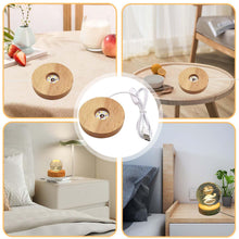Carica l'immagine nel visualizzatore di Gallery, Base luminosa Leikurvo a LED in legno, 2 pezzi, supporto LED, base per display fai da te, piastra in legno per blocco di