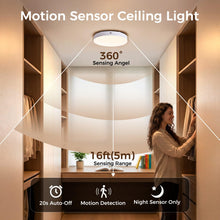Carica l'immagine nel visualizzatore di Gallery, MERTTURM Ø19.5CM Plafoniera Sensore di Movimento con Telecomando, 10000mAh Plafoniera Ricaricabile, 3 Temperature di Col