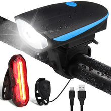 Carica l'immagine nel visualizzatore di Gallery, Luci Biciclette LED, Anteriore e Posteriore USB Ricaricabile e Impermeabile IP65, 1200 mAh luci MTB per Uomini Donne, Bambini, Combinazione di Luci per Mountain Bike Impermeabili