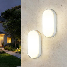 Carica l'immagine nel visualizzatore di Gallery, ANWIO Applique da Esterno Bianco, Luci da Esterno 14w, 1400lm, Luce Bianca Naturale 4000k, IP54, Lampada da Parete Ovale