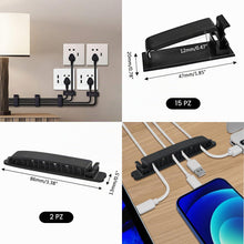 Carica l'immagine nel visualizzatore di Gallery, SOULWIT Kit gestione cavi, 4 guaine per cavi, 37 clip, 7 supporti per cavi, 10 attacchi a zip, 20 fissatori con chiodi, 