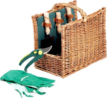 Carica l'immagine nel visualizzatore di Gallery, Avilia Set da Giardinaggio Ergonomico con Cesto in Vimini - Kit Completo di Attrezzi per Donna e Uomo, Accessori e Utensili Giardinaggio 35x22x29cm, Idea Regalo Perfetta