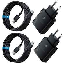 Carica l'immagine nel visualizzatore di Gallery, Caricatore rapido USB C da 45 W con cavo di tipo C da 2 m per Samsung Galaxy S25, S24+, S24 Ultra, S23+, S23 Ultra, S22,