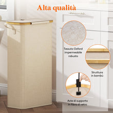 Carica l'immagine nel visualizzatore di Gallery, Lifewit Cesto Portabiancheria Salvaspazio, Cesta Biancheria Sporca con Coperchio, Porta Biancheria Sporca Slim per Bagno