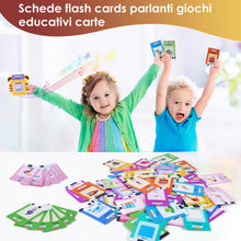 Carica l&#39;immagine nel visualizzatore di Gallery, CUTEEEE Schede Flash Cards Parlanti Italiano Inglese, Giochi Bambini Educativi 1 2 3 4 5 6 Anni, Talking Carta Flash Regalo, Giocattoli Apprendimento Interattivi 224 Parole
