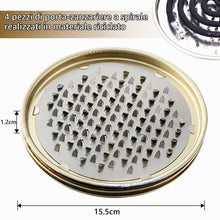Carica l'immagine nel visualizzatore di Gallery, 4 Pezzi Porta Zampirone Ignifugo con Coperchio, Porta Bobina di Zanzara Portatile in Metallo per Interni ed Esterni, Con
