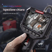 Carica l'immagine nel visualizzatore di Gallery, Ralcam Telecamera Endoscopica Rotante 210°, Endoscopio 1080P HD 3,5" con Sonda Articolata 8,5mm Semi-Rigida Impermeabile per Ispezione di Motore, Veicoli e Tubi (Cavo 3m)
