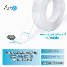 Carica l'immagine nel visualizzatore di Gallery, Art3d Nastro Biadesivo Resistente Trasparente