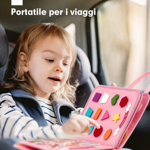 hahaland Busy Board Montessori 2 3 4 Anni, Gioco Educativo per Bambina, Giochi Bimba Pannello Sensoriale Regalo Bambino 2 3 4 Anni