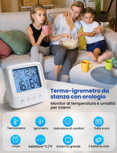 Carica l'immagine nel visualizzatore di Gallery, Igrometro Termometro Digitale, Termometro Ambiente con Livello di Comfort, Monitor di Temperatura e umidità, Termometro 