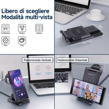 Carica l'immagine nel visualizzatore di Gallery, Stazione Ricarica per Samsung, MANKIW Pieghevole 3 in 1 Base Ricarica Wireless per Samsung S25/S24/S23/S22/S21/S20, Z Fo