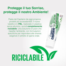 Carica l'immagine nel visualizzatore di Gallery, Pasta del Capitano, Dentifricio Antitartaro Bio, Dona Freschezza e Rinfresca l'Alito, Ideale per i Fumatori, Aiuta a Prevenire la Placca, 100% Made in Italy, Tubetto da 75 ml