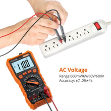 Carica l'immagine nel visualizzatore di Gallery, Proster Multimetro Digitale 6000 Conteggi 20A 1000V TRMS Auto Range Rilevatore NCV Misuratore di Tensione Corrente DC AC Temperatura Capacità Resistenza Diodo Tester di Continuità con una Borsa