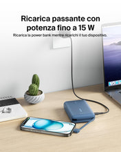 Carica l'immagine nel visualizzatore di Gallery, Belkin BoostCharge Power Bank 10000mAh con Cavo USB-C Integrato - Blu