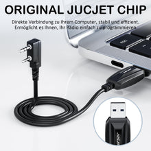 Carica l&#39;immagine nel visualizzatore di Gallery, JUCJET Walkie Talkie Cavo di programmazione USB a 2 pin, compatibile con radio Baofeng serie JUCJET UV-5R UV-5RE BF-88E BF-888S Sistema informatico compatibile WinXP / Win7 / Win8 / Win10 (1 pezzo)