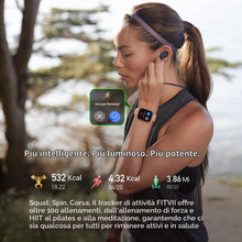 Carica l'immagine nel visualizzatore di Gallery, FITVII Health &amp; Fitness Tracker (risponde alle chiamate), Orologio Intelligente con Monitoraggio 24/7 Della Frequenza Ca