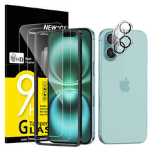 Carica l&#39;immagine nel visualizzatore di Gallery, NEW&#39;C 2 x Pellicola Vetro Temperato per iPhone 16 (6,1 pollici) e 2 x Pellicola Vetro Protettiva Fotocamera Posteriore per iPhone 16 - Ultra Resistente - Strumento di facile installazione incluso