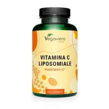 Carica l'immagine nel visualizzatore di Gallery, Vegavero Vitamina C Liposomiale, Dosaggio Ottimale, Pureway-™, Alta Biodisponibilità, Acido Ascorbico Puro, 120 Capsule,