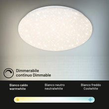Carica l'immagine nel visualizzatore di Gallery, Briloner Plafoniera a LED da soffitto, Dimmerabile, stelle, regolazione della temperatura di colore con telecomando, 22 
