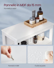 Carica l'immagine nel visualizzatore di Gallery, VASAGLE Mobile da Bagno, Mobiletto da Bagno e Cucina, Armadietto con Anta Doppia a Persiana, 30 x 60 x 80 cm, Bianco BBC40WT