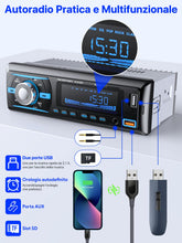 Carica l'immagine nel visualizzatore di Gallery, RDS Autoradio Bluetooth 5.0 Vivavoce, Chismos FM/AM Bluetooth Autoradio con telecomando, Supporto due USB/AUX in/SD/TF/WMA/WAV/MP3 Player, 1 DIN Stereo Radio 4x65W Supporto iOS Android