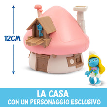 Carica l&#39;immagine nel visualizzatore di Gallery, Giochi Preziosi I Puffi - Puffetta E La Sua Casetta Dal Tetto Rosa Ricca Di Accessori E Adesivi , Per Bambini A Partire Dai 3 Anni