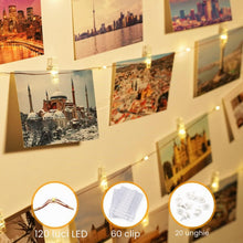 Carica l'immagine nel visualizzatore di Gallery, litogo 12M 120LED USB Luci con Mollette 60 Clip Decorative Per Camere Filo Appendi Foto, Interno Per Matrimonio, Complea
