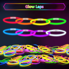 Carica l&#39;immagine nel visualizzatore di Gallery, KIMIMARA Braccialetti Luminosi Fluorescenti - 100 Pezzi Bracciali Luminosi Bambini per Feste con 100 Connettori (A)