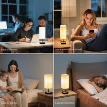 Carica l'immagine nel visualizzatore di Gallery, Lampada da Comodino Touch Dimmerabile, Abat Jour da Comodino