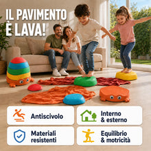 Carica l'immagine nel visualizzatore di Gallery, Pietre di equilibrio bambini 3 anni, percorso motorio antiscivolo, 5 pezzi