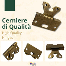 Carica l'immagine nel visualizzatore di Gallery, BricoShopping Coppia di CERNIERA per anta dei mobili antichi legno e armadi IN STILE CLASSICO soggiorno o camera da lett