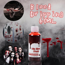 Carica l&#39;immagine nel visualizzatore di Gallery, Sangue Finto Lavabile Halloween 60ml Spray 60ml Liquido 50g Coagulato, Cera Cicatriziale , 2x Denti di Vampiro, Set Trucco Effetti Speciali Trucchi Hallowen